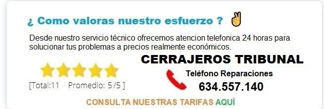 cerrajeros Tribunal precios